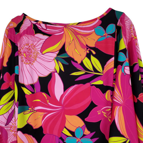 Trina Turk Swim Cover Up Dress Tunic Floral Colorful Tropical Small - Picture 10 of 12